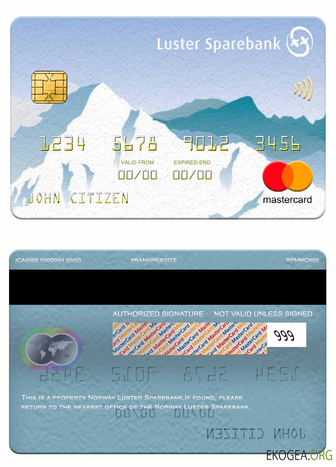 Norvège Lustre Sparebank mastercard